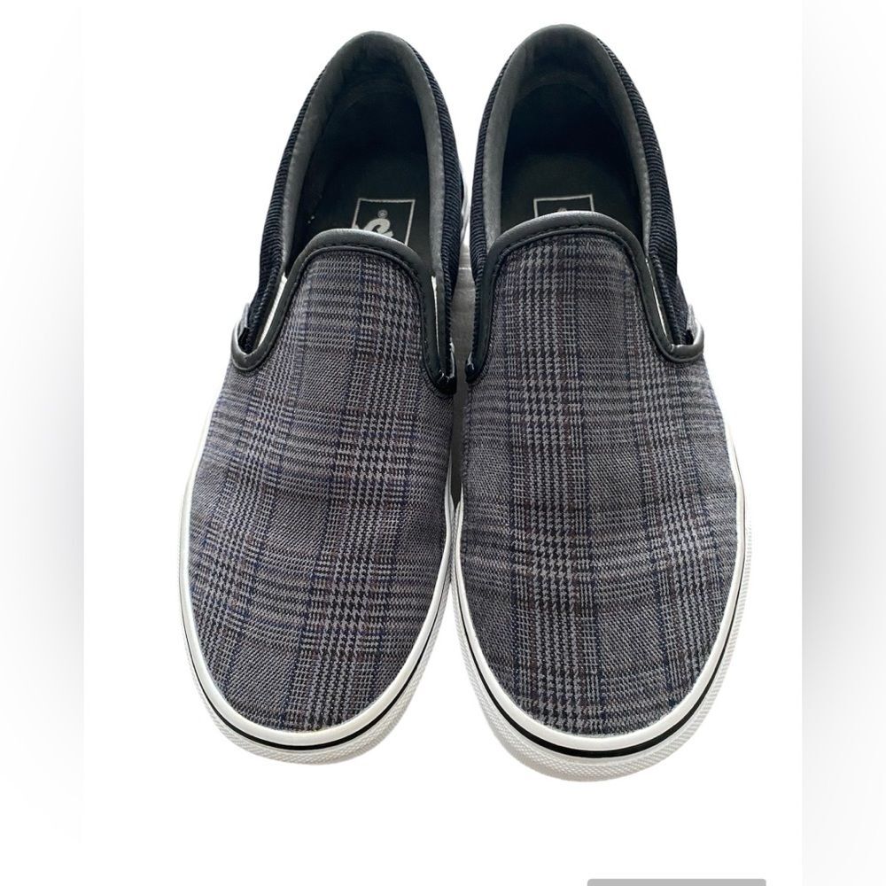 VANS Suiting Black & True White Slip-On Shoes‎ unisex Men 6.5 Women Sz 8.0 - Picture 2 of 10